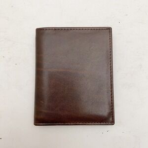 DON LOPER Mens Brown Leather Bifold‎ Card Holder Wallet Paris